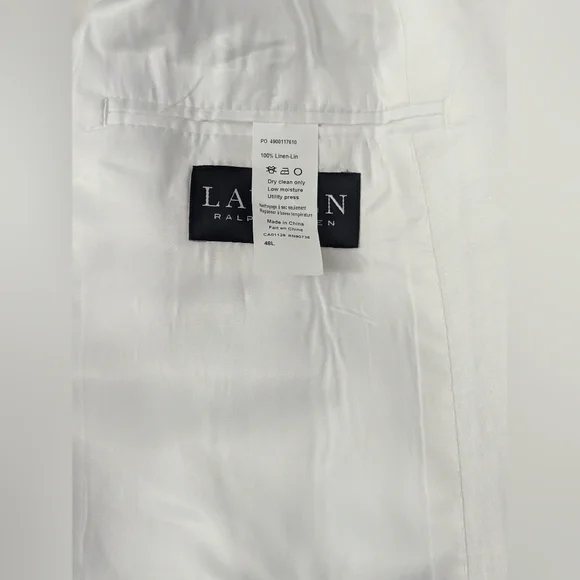 Lauren Ralph Lauren Men's Lassiter UltraFlex Tailored Linen White Jacket 48L NWT